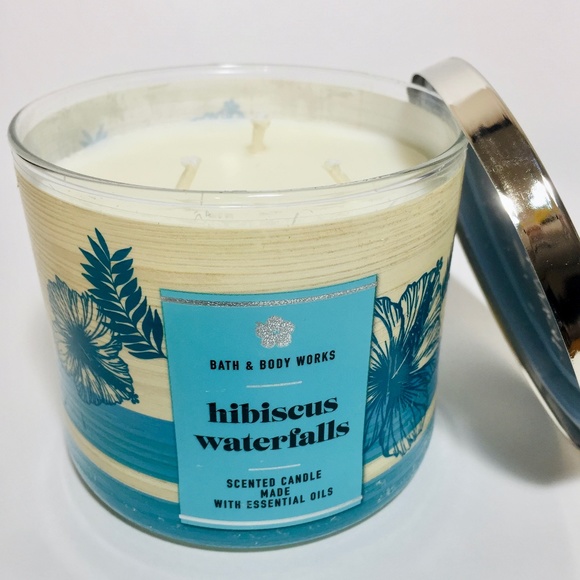 Bath & Body Works Accents Hibiscus Waterfalls 3 Wick Candle Poshmark